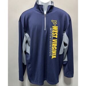 West Virginia Mountaineers Pro Edge 1/4 Zip Spell Out Logo Pullover Mens Large